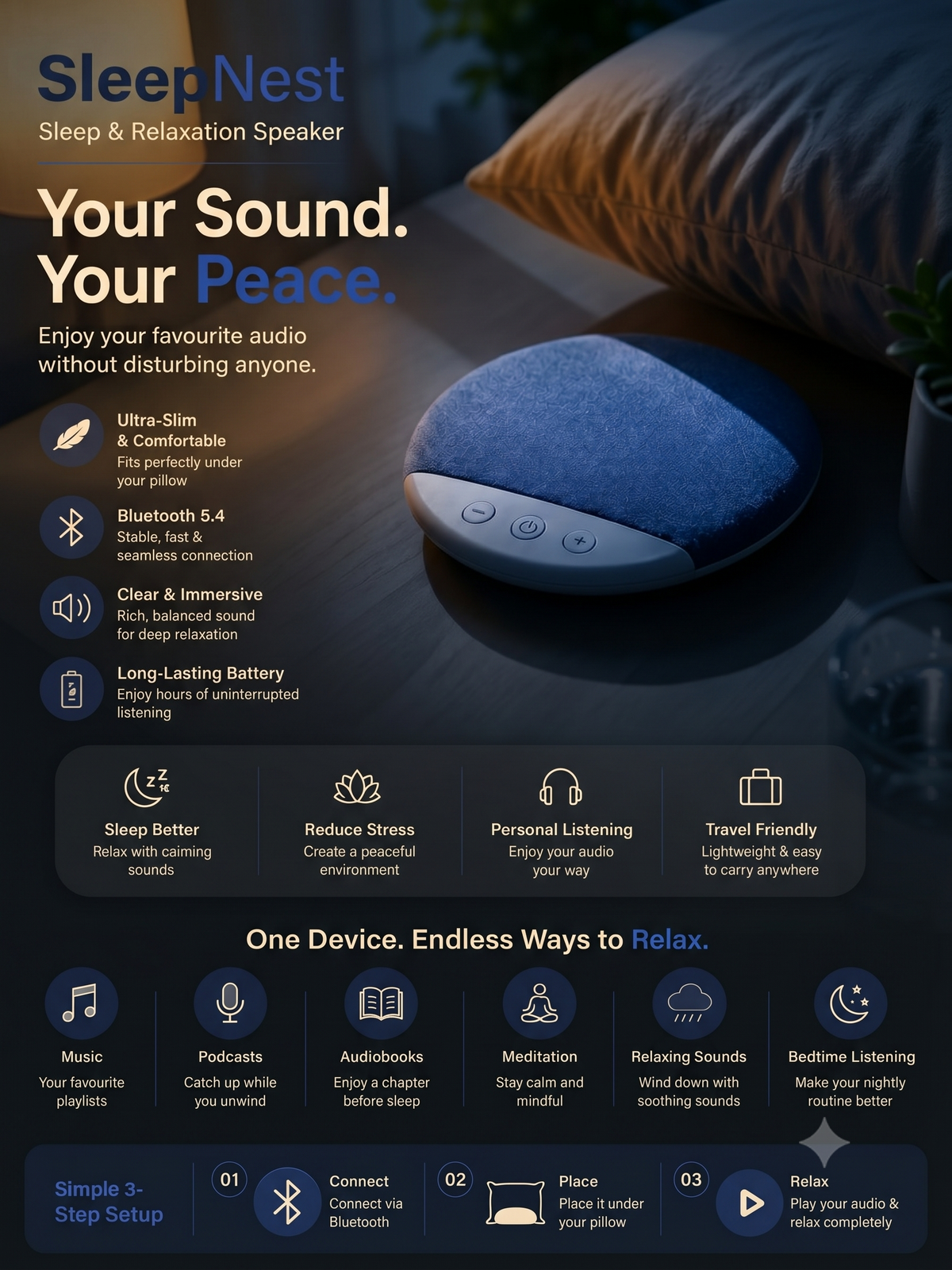 SleepNest™-Sleep & Relaxation Speaker