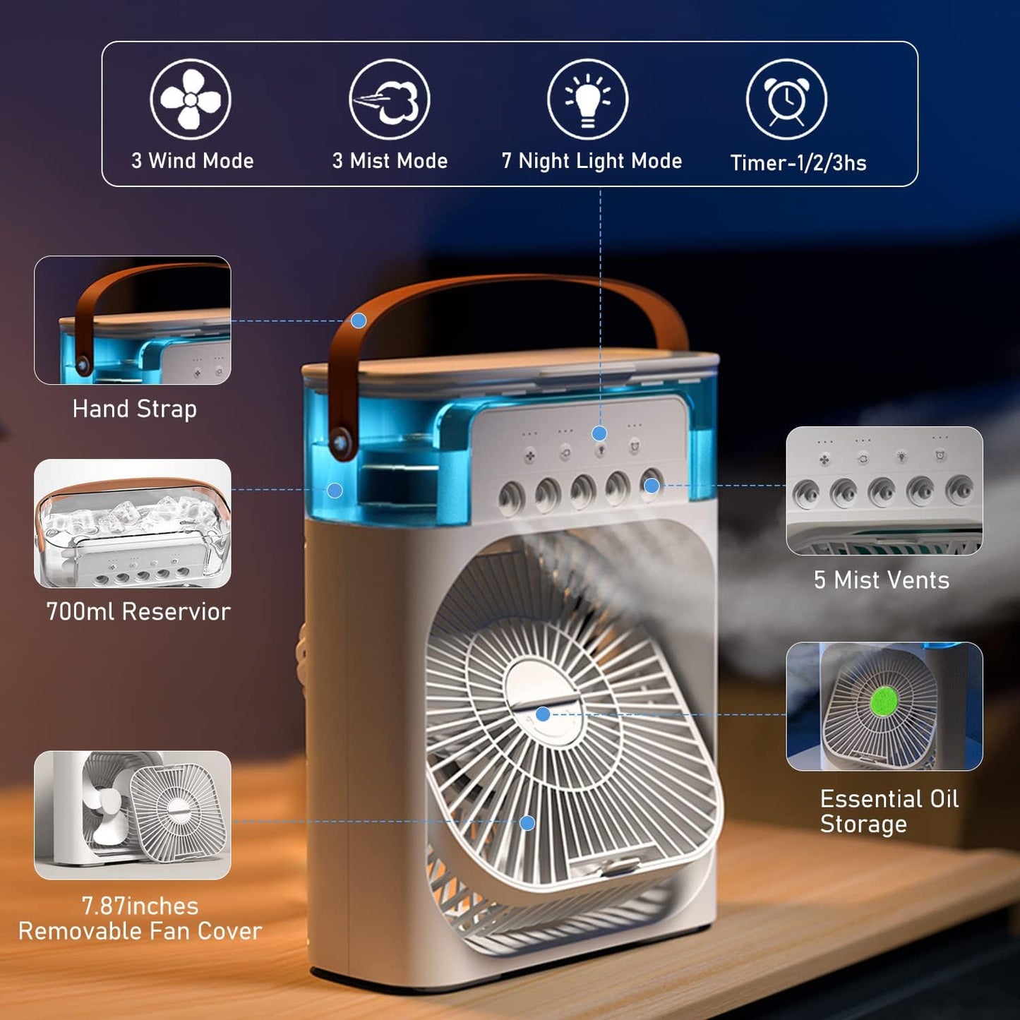 TrendCart™ Powerful Rechargeable table Fan